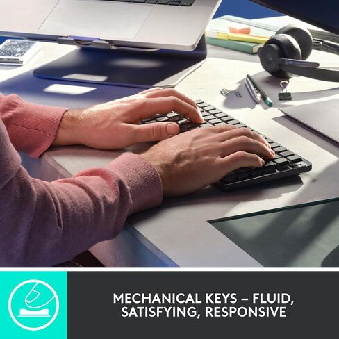 Logitech MX Mechanical Mini Bluetooth Keyboard, Tactile Quiet Switches, Backlit, Multi-Device, Carbon Neutral (Renewed) in Kuwait