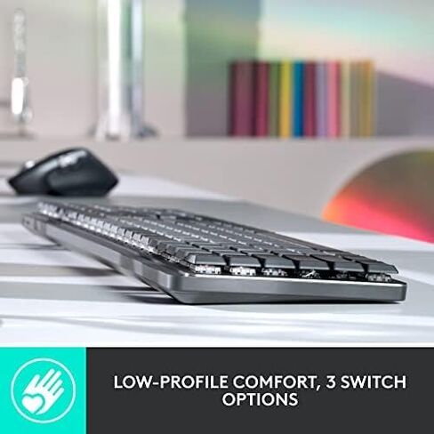 Logitech MX Mechanical Mini Bluetooth Keyboard, Tactile Quiet Switches, Backlit, Multi-Device, Carbon Neutral (Renewed) in Kuwait