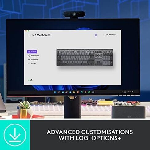 Logitech MX Mechanical Mini Bluetooth Keyboard, Tactile Quiet Switches, Backlit, Multi-Device, Carbon Neutral (Renewed) in Kuwait