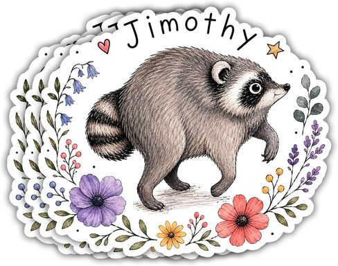 VOTANTA (3 Pcs, 3 inch) - Jimothy Sticker, Funny Jimothy Raccoon Stickers, Viral Seattle Raccoon Meme Decal, Seattle Feral Legend Animal Lover Gifts Decoration for Laptops, Phones, Water Bottles in Saudi Arabia