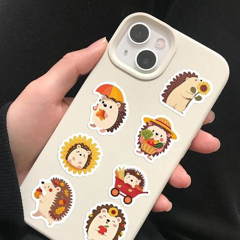 500PCS Fall Stickers Roll 10 Styles Autumn Hedgehog Party Favors Vinyl Stickers in Kuwait