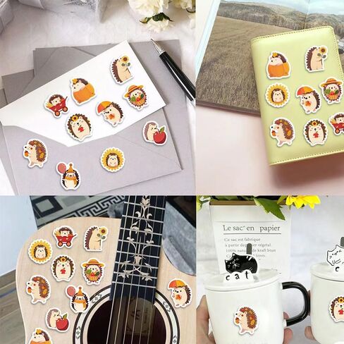 500PCS Fall Stickers Roll 10 Styles Autumn Hedgehog Party Favors Vinyl Stickers in Kuwait