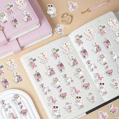 500PCS Funny Goose Stickers 10 Styles Sticker Rolls Animal Stickers Goose Party Favors Waterproof Vinyl Stickers in Saudi Arabia