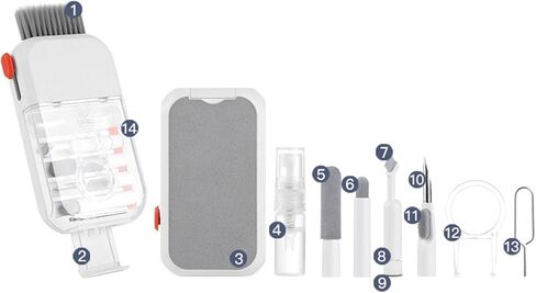 14Pcs Multifunction Portable Washing with Retractable Brush for Electronics Smartphones Tablets Laptops Laptop in Saudi Arabia