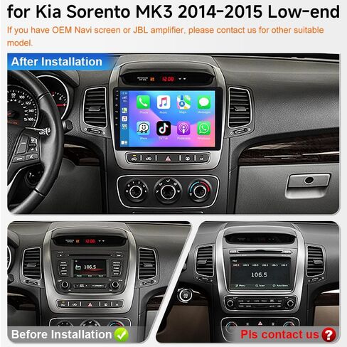 ASURE Car Stereo for Kia Sorento 2014-2015 Base Models - Wireless CarPlay in Saudi Arabia