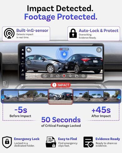 OTTOCAST OttoSafe Dash Cam Front and Rear with Wireless CarPlay Adapter in Kuwait