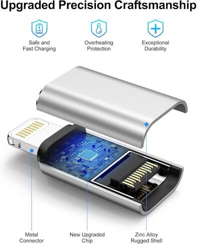 USB C to Lightning Adapter, 4 Pack Type C to iPhone Adapter Fast Charging in Kuwait