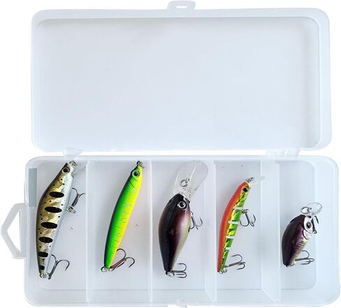 5 Pack Mini Fishing Lures Kit, Assorted Small Hard Baits with Treble Hooks for Trout Crappie Panfish Perch Small Bass, Freshwater Lures for Creeks Ponds and Streams in Kuwait