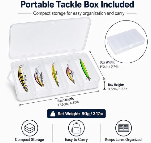 5 Pack Mini Fishing Lures Kit, Assorted Small Hard Baits with Treble Hooks for Trout Crappie Panfish Perch Small Bass, Freshwater Lures for Creeks Ponds and Streams in Kuwait
