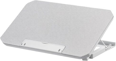 Laptop Cooling Stand with Fan Array Adjustable Ergonomic Cooling Pad Notebook Riser Ventilated Metal Foldable Support USB Powered Suitable for, Array, White in Kuwait