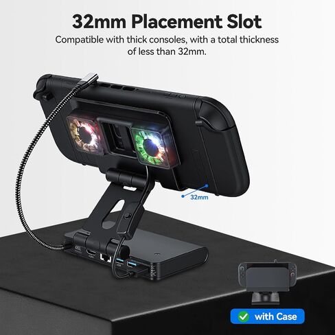 ELUTENG 6-in-1 Steam Deck Docking Station Dual 6000RPM Cooling Fans PD100W HDMI 2.1 4K@144Hz HDR 10-Bit USB 3.1 Gen1 x3 Gigabit Ethernet Gaming Cooling Dock Hub for ROG Ally/MSI Claw/Switch 2 in Kuwait