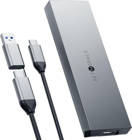 NVME Enclosure ['Tough Guy' Quality], 20 Gbps M.2 Enclosure for M-Key PCIe NVME, Solid Aluminium Alloy SETMSPACE M.2 Enclosure with USBC/A Cable, Screw Fixed SSD Enclosure for 2230/2242/2260/2280-NEW in Saudi Arabia
