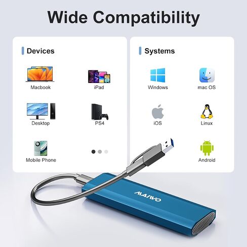 MAIWO M.2 SATA SSD Enclosure, USB3.2 Gen1 Type-C to SATA NGFF Based M.2 Solid State Drive Adapter Reader, Support B Key B+M Key, Aluminum (K1690S) in Kuwait