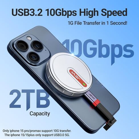 JEYI Magnetic 2230 M.2 NVMe SSD Enclosure, 10Gbps USB 3.2 Gen2, Aluminum Case with MagSafe, ProRes 4K External Storage for iPhone 15/16/17 Pro in Saudi Arabia