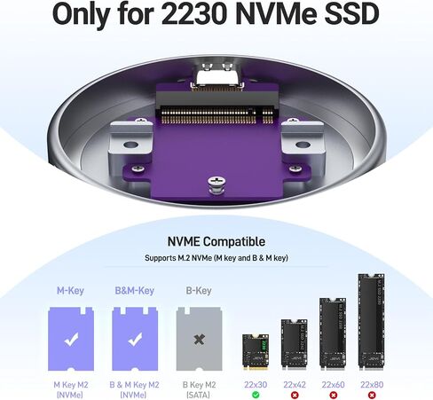 JEYI Magnetic 2230 M.2 NVMe SSD Enclosure, 10Gbps USB 3.2 Gen2, Aluminum Case with MagSafe, ProRes 4K External Storage for iPhone 15/16/17 Pro in Saudi Arabia