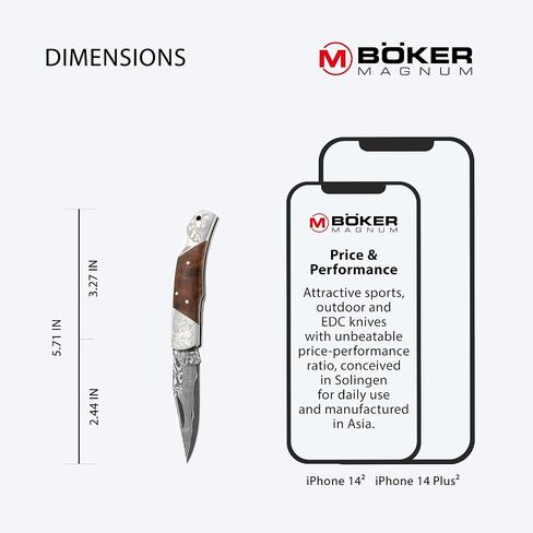 Magnum 01MB946DAM Damascus Duke Folding Knife with 2-1/2 in. Straight Edge Blade in Saudi Arabia