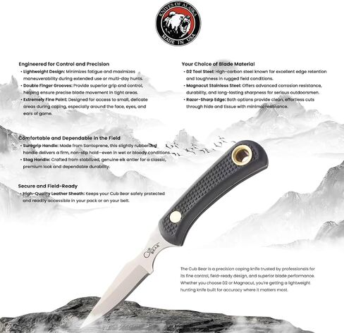 Knives of Alaska SureGrip Cub Bear Caping Knife in Saudi Arabia