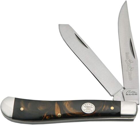 Rite Edge 3.75" Trapper Pocket Knife – Folding Knife with 2 Stainless Steel Blades & White Pearl Handle – Classic Pocket Knives & Folding Knives for EDC, Hunting, Camping & Fishing in Saudi Arabia
