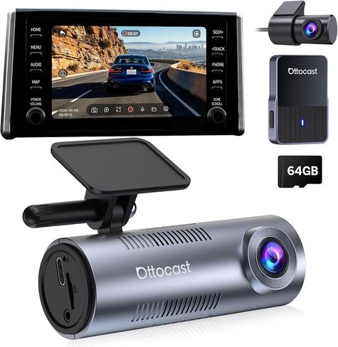OTTOCAST Dash Cam Front and Rear, Factory Car Screen View, Wireless CarPlay in Saudi Arabia
