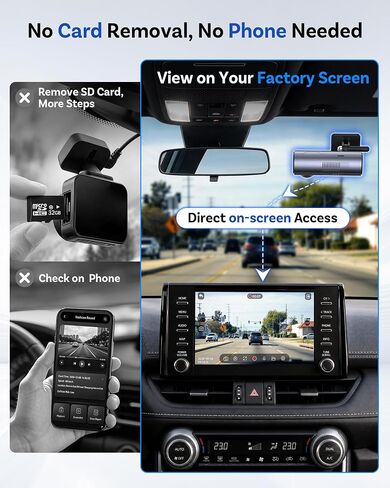 OTTOCAST Dash Cam Front and Rear, Factory Car Screen View, Wireless CarPlay in Saudi Arabia