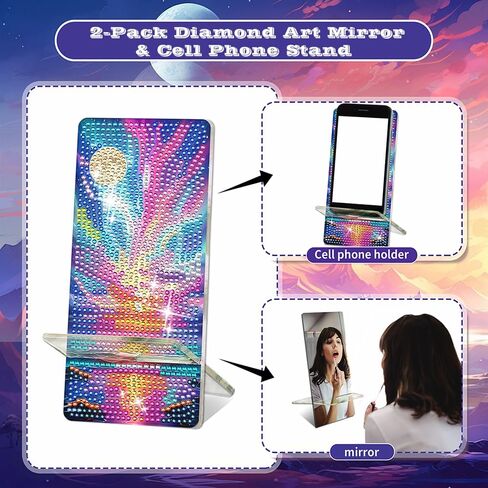 NIHO-JIUMA Diamond Art Phone Stand Kits, 2pcs Diamond Painting Phone Holder in Kuwait