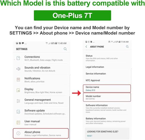 BLP743 3.85V 270mAh Battery, Compatible with OnePlus 7T,Comes with a Battery Installation Tool in Kuwait