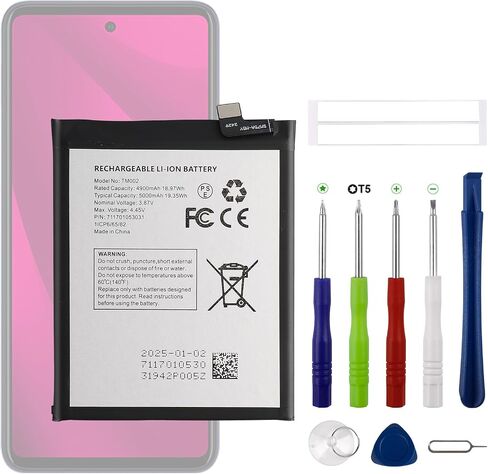 New 4900mAh BL-45B1F Battery TM002 Replacement for T-Mobile Revvl 7 Pro with Tools in Kuwait