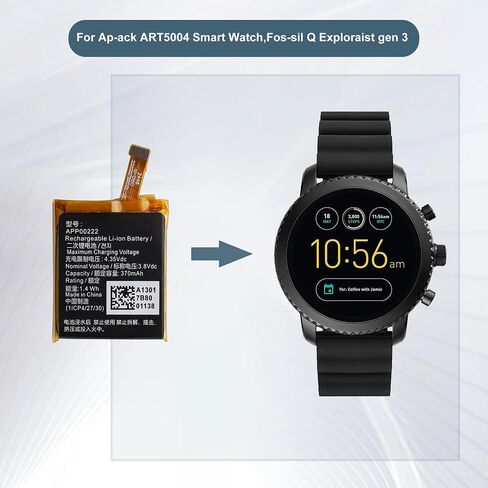 APP00222 Replacement Battery for Apack ART5004 Smart Watch,Fossil Q Exploraist gen 3 Battery with Tools in Kuwait