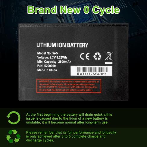 Replacement Battery W-5 for NetGear AT&T Unite Mobile Hotspot AirCard 770S 771S Battery 2500mAh in Kuwait