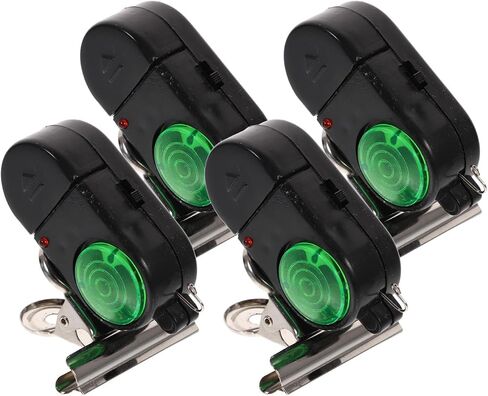LIOOBO Fishing Bite Alarm 4pcs Electronic Rod Bell Indicator with LED Light Sound Alert Night Fishing Accessories for Catfish Poles Bank Angling para in Kuwait