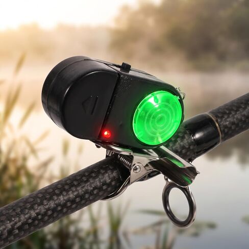 LIOOBO Fishing Bite Alarm 4pcs Electronic Rod Bell Indicator with LED Light Sound Alert Night Fishing Accessories for Catfish Poles Bank Angling para in Kuwait