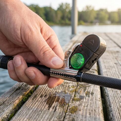 LIOOBO Fishing Bite Alarm 4pcs Electronic Rod Bell Indicator with LED Light Sound Alert Night Fishing Accessories for Catfish Poles Bank Angling para in Kuwait