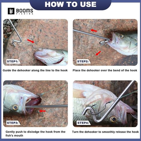 Booms Fishing Hook Remover Tool with Towel for Large Fish, XW22 in Kuwait