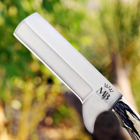 Handmade D2 Steel Bull Cutter knife Full Tang Fixed Blade Hunting Knive with sheath and Pakkawood for skinning camping and outdoor Gifts for men in Kuwait