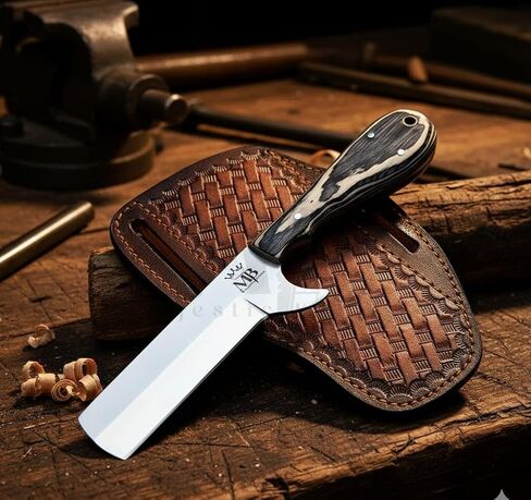 Handmade D2 Steel Bull Cutter knife Full Tang Fixed Blade Hunting Knive with sheath and Pakkawood for skinning camping and outdoor Gifts for men in Kuwait