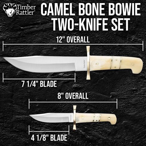 Timber Rattler 2-Piece Bowie Knife Set | Stainless Steel Blades in Kuwait