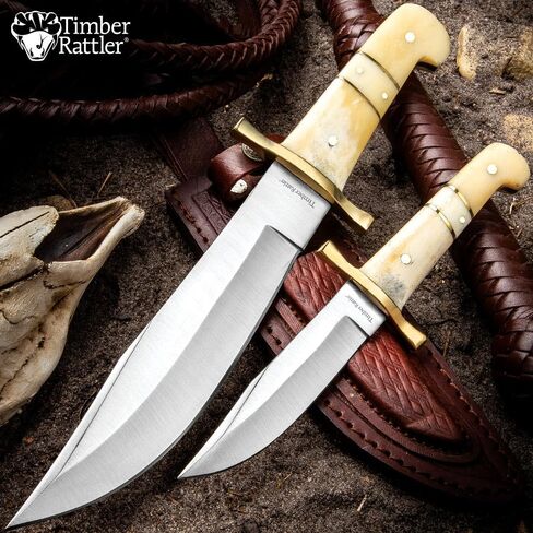 Timber Rattler 2-Piece Bowie Knife Set | Stainless Steel Blades in Kuwait