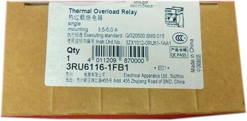 SMOCONE Expedited 3RU6116-1FB1 New and Sealed in Box 3RU61161FB1 1 Year Warranty and Fast in Saudi Arabia