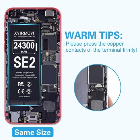 XYIRMCYF 24300mAh Super Capacity Battery Compatible with iPhone SE2 (SE 2020 2nd Generation), 0 Cycle Li-Polymer Replacement Battery for iPhone SE 2020, with Professional Repair Tool Kit in Kuwait