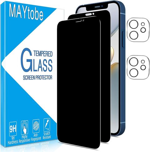 MAYtobe 2 Pack Screen Protector for iPhone 12, 12 Pro Tempered Glass Film in Saudi Arabia