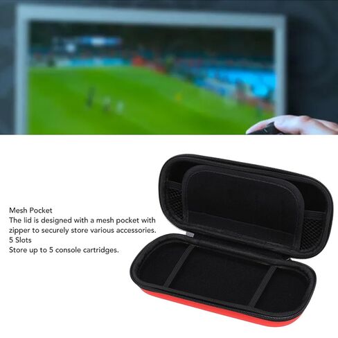 ASHATA Travel Case for 3000 Game Console, Game Cartridges and Other Accessories, Storage Holder Organizer, for 3000 Carring Case with Pockets PU EVA Two Way Zipper (Red) in Kuwait
