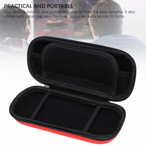 ASHATA Travel Case for 3000 Game Console, Game Cartridges and Other Accessories, Storage Holder Organizer, for 3000 Carring Case with Pockets PU EVA Two Way Zipper (Red) in Kuwait