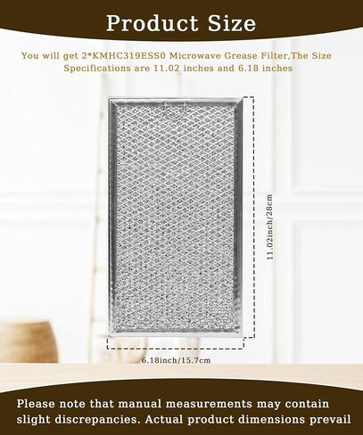 2-pack Microwave Grease Filter Fits for KitchenAid KMHC319ESS0,KMHC319ESS06,KMHC319ESS1,KMHC319ESS2,KMHC319ESS3,KMHC319ESS4,KMHC319ESS5,KMHC319EWH0 And more in Saudi Arabia