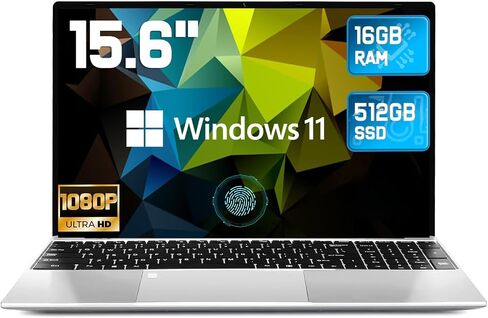 2026 New 15.6'' IPS FHD Laptop, 4GB RAM 128GB SSD, Pentium 6500Y (3.40GHz), Backlit Keyboard, Fingerprint, Webcam, USB3.2 Gen1, Mini-HDMI, TF Card Slot, Windows 11 Pro, up to 16GB RAM 2TB SSD in Saudi Arabia