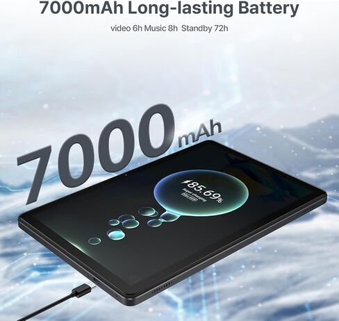 Tablet 10.1 Inch, Android 16 Tablet with 12GB RAM 64GB ROM (TF 2TB), Octa-Core Processor, 5G WiFi Tablets, 7000mAh Battery, GPS, Google Gemini AI Tablet, Tablets for Adults Students Kids 2026 Upgraded in Kuwait