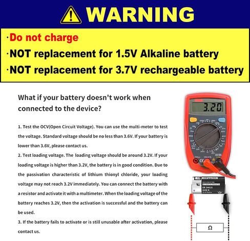 4Pack EEMB 3.6V D Cell Batteries ER34615 D Size Lithium Batteries 19000mAh Li-SOCL₂ Non-Rechargeable Battery LS-33600 XL-205F for CNC & Printing Machine Tool,Meter,Clock & 1 Year Manufacturer Warranty in Kuwait