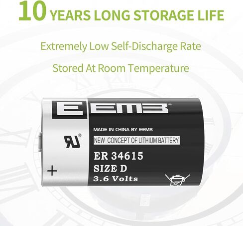 4Pack EEMB 3.6V D Cell Batteries ER34615 D Size Lithium Batteries 19000mAh Li-SOCL₂ Non-Rechargeable Battery LS-33600 XL-205F for CNC & Printing Machine Tool,Meter,Clock & 1 Year Manufacturer Warranty in Kuwait