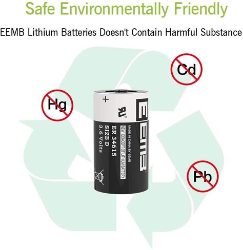 4Pack EEMB 3.6V D Cell Batteries ER34615 D Size Lithium Batteries 19000mAh Li-SOCL₂ Non-Rechargeable Battery LS-33600 XL-205F for CNC & Printing Machine Tool,Meter,Clock & 1 Year Manufacturer Warranty in Kuwait