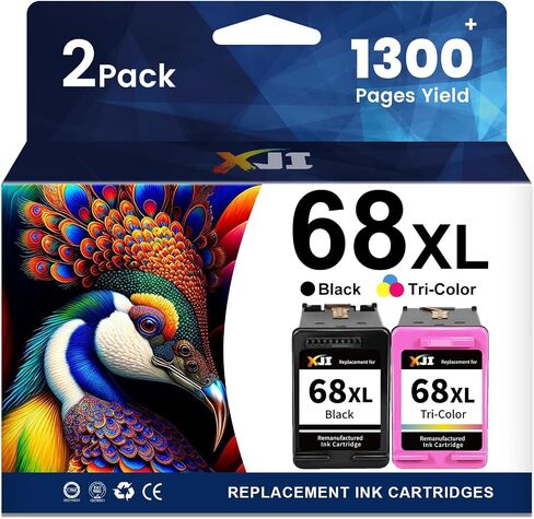 XJI 68XL Replacement for HP 68 Ink Cartridges Black/Color Combo Pack 6155e in Kuwait