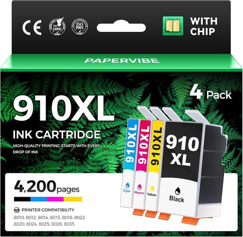910XL Ink Cartridges Combo 4-Pack High Yield Replacement for HP 910XL 910 Ink Compatible with HP OfficeJet 8010 8020 Pro 8030 8015e 8025e 8028 8035 8018 8022e Series Printer Black Cyan Magenta Yellow in Kuwait